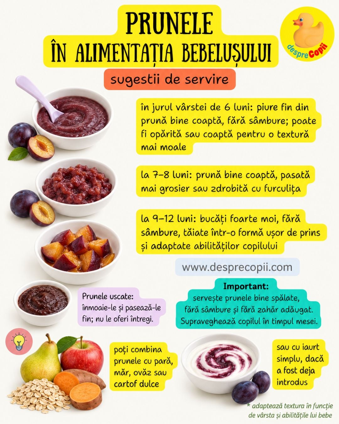 prune la bebelusi